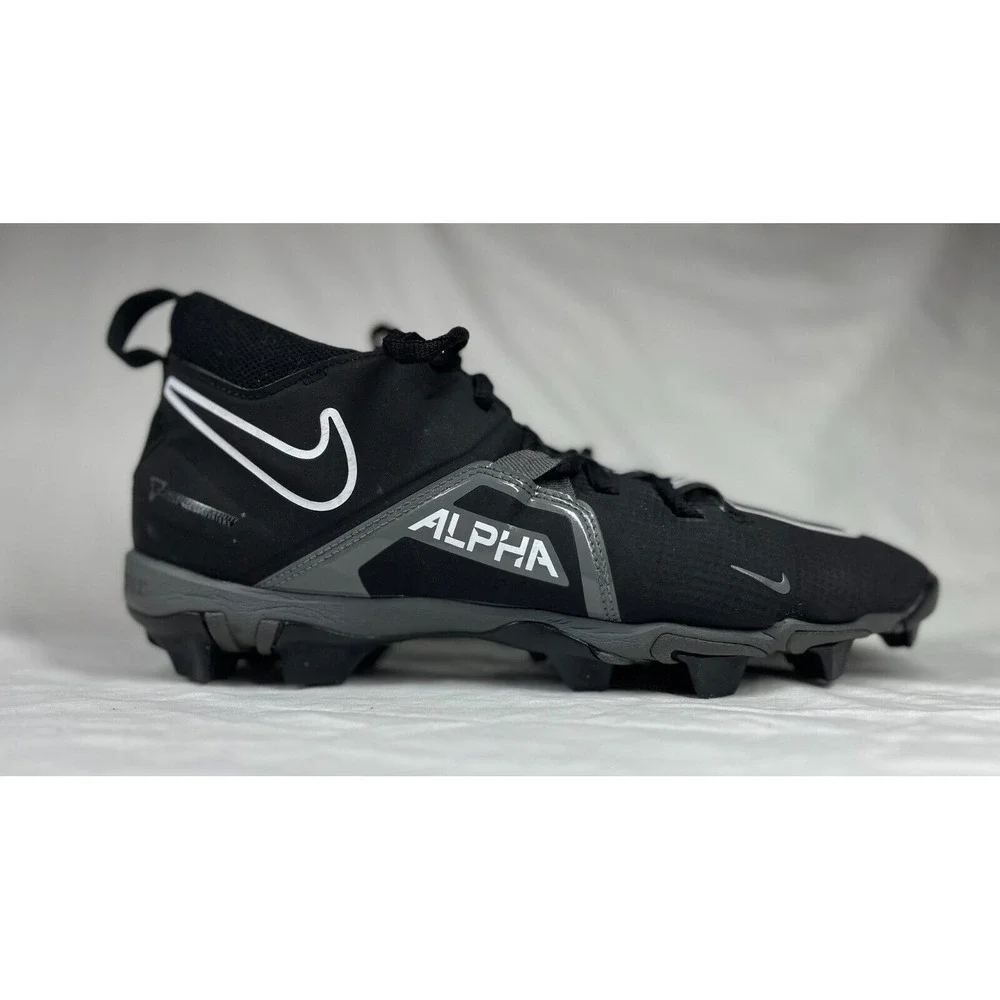 Nike Football Cleats Men's Size 11.5 Alpha Menace 3 Shark Black White CV0582-010